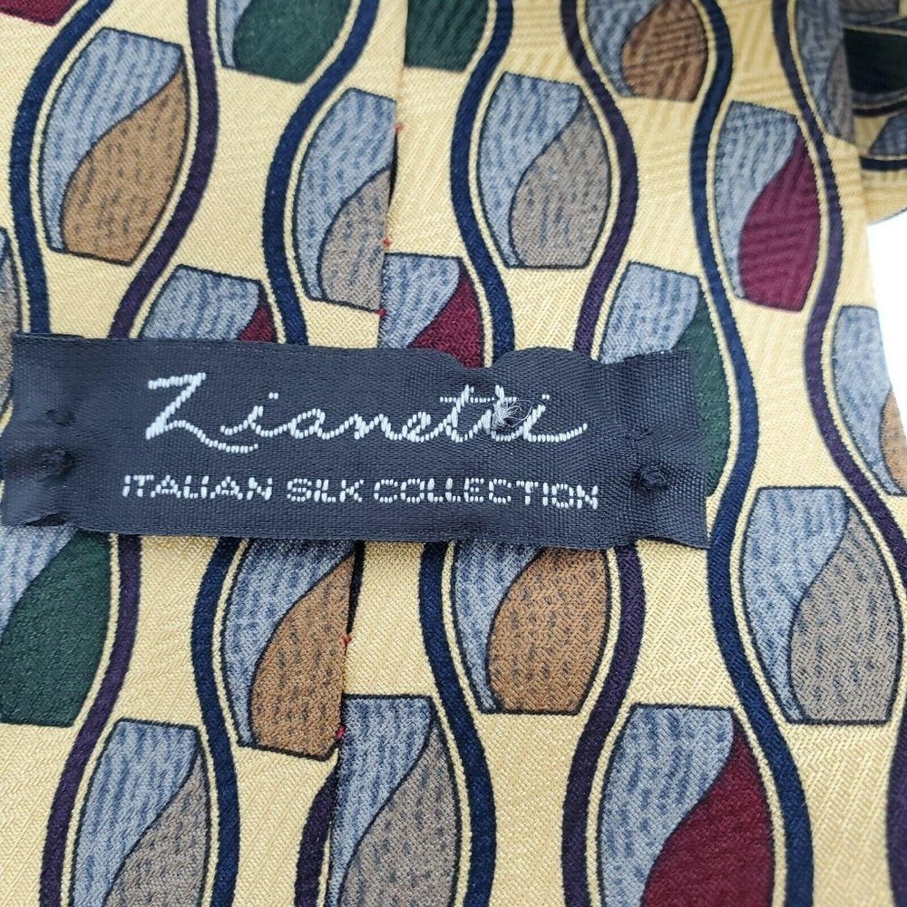 Zianetti Mens Tie Italian Silk Collection Geo OS - Picture 6 of 7